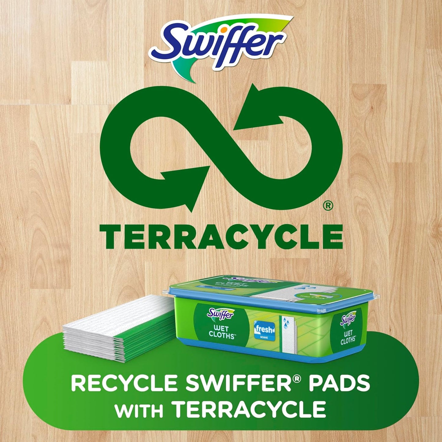 Swiffer Sweep + Mop, Wet Pads Refill, Floor Cleaner for Dirt, Dust, Hair, Cleaning Cloths for Mopping Home, Bathroom