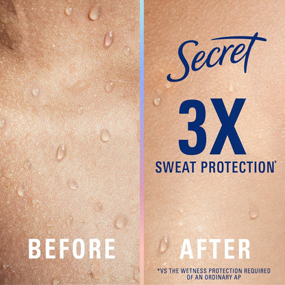 Secret Clinical Strength Antiperspirant Deodorant for Women, 100hr Sweat & Odor Protection, 3X Stress Protection with Hyaluronic Acid, PH