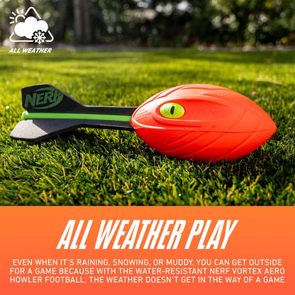 Nerf Vortex Aero Howler Foam Ball, Classic Long-Distance Football, Flight-Optimizing Tail, Whistling Sound, Indoor & Outdoor