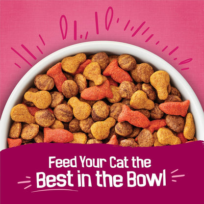 Purina Friskies Gravy Swirlers With Flavors of Chicken, Salmon and Gravy Dry Cat Food - 3.15 lb. Bag