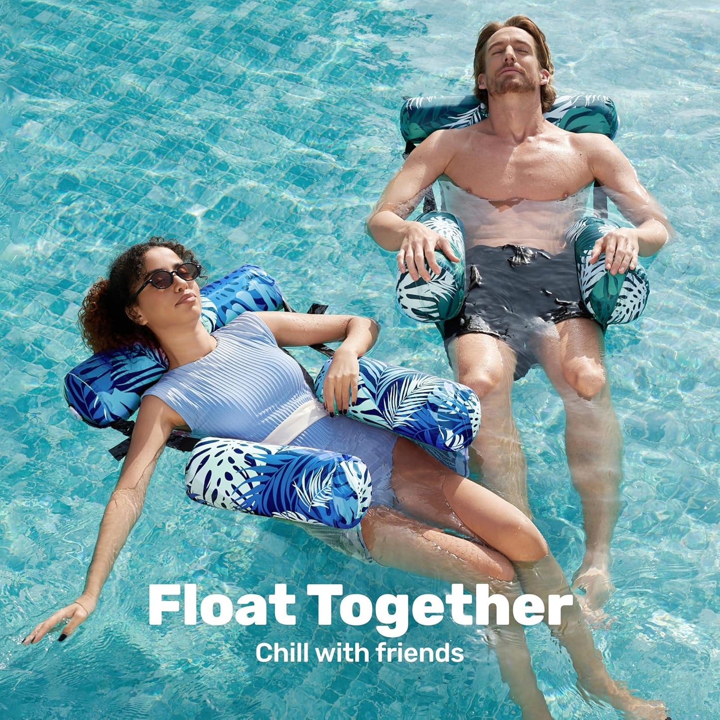 SLOOSH Inflatable Pool Floats Adult,2 Packs Floating Lounge Chairs,Blow up Pool Noodles for Adult Heavy