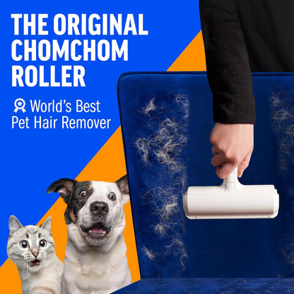 ChomChom Roller Pet Hair Remover Original Size Reusable Lint Roller for Cat & Dog Hair on Furniture, Couch, Carpet, Car, Rugs & Bedding