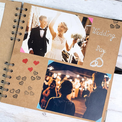 Bstorify Scrapbook Album 60 Pages (8 x 8 Inch) Brown Thick 200gsm Kraft Paper, Photo Album