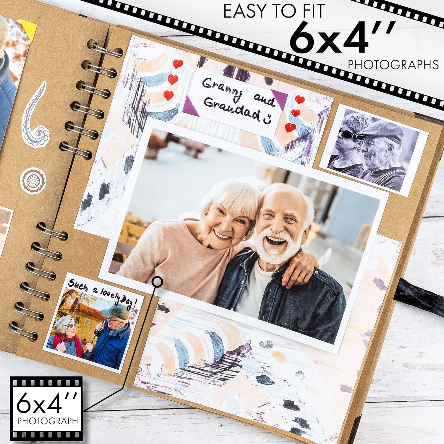 Bstorify Scrapbook Album 60 Pages (8 x 8 Inch) Brown Thick 200gsm Kraft Paper, Photo Album