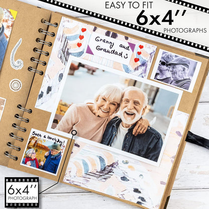 Bstorify Scrapbook Album 60 Pages (8 x 8 Inch) Brown Thick 200gsm Kraft Paper, Photo Album