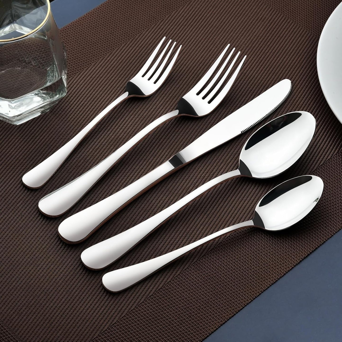 Silverware Set for 8, 40 Piece Heavy Duty Stainless Steel Flatware Utensils Cutlery Set Including Steak Knife Fork and Spoon, Dishwasher