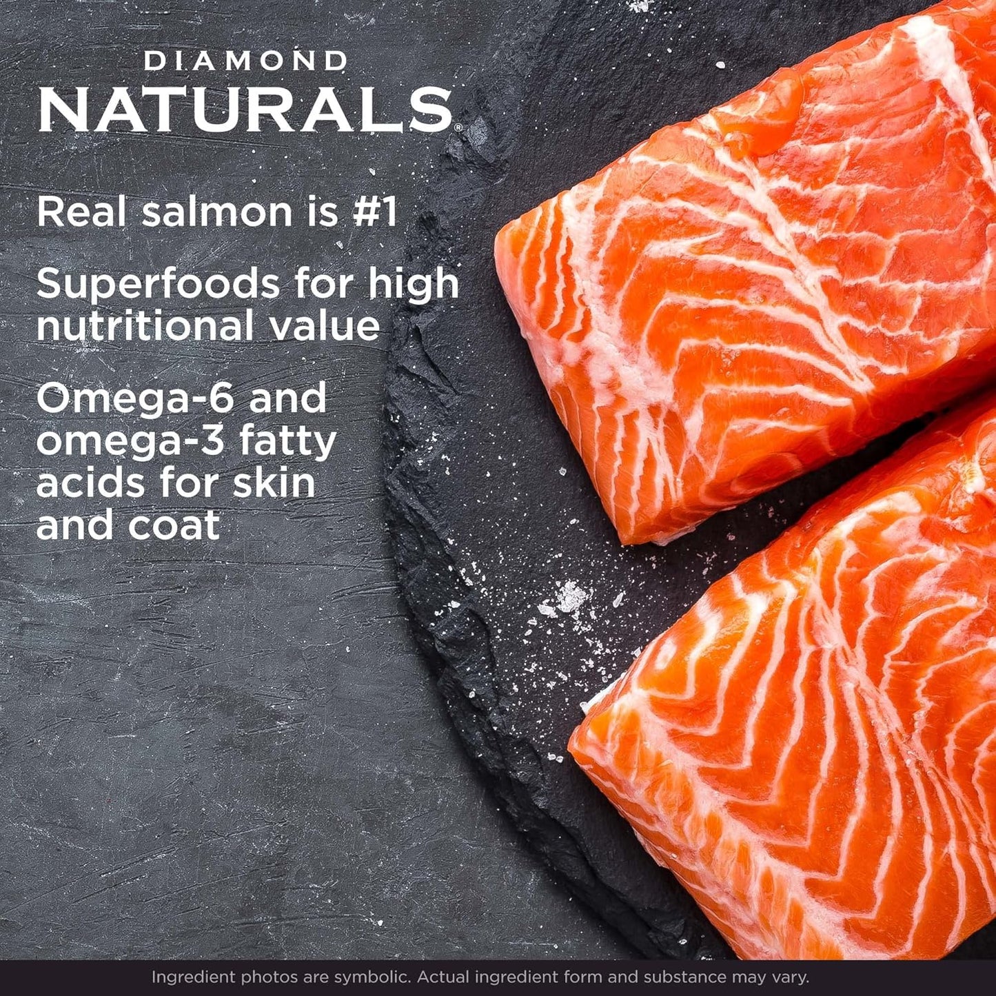 Diamond Naturals Skin & Coat Real Salmon and Potato Recipe Dry Dog Food with Quality Protein, Omega Fatty