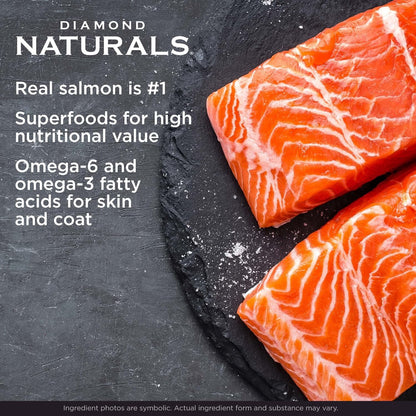 Diamond Naturals Skin & Coat Real Salmon and Potato Recipe Dry Dog Food with Quality Protein, Omega Fatty