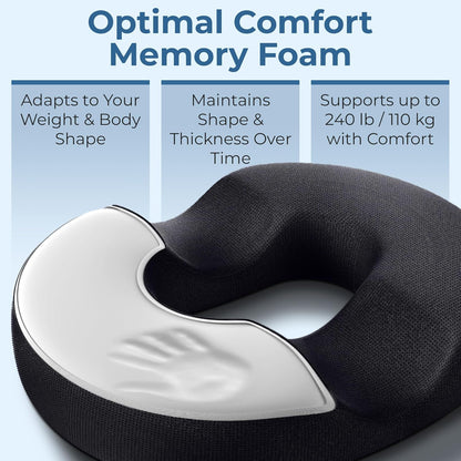 5 STARS UNITED Donut Pillow Hemorrhoid Tailbone Cushion Large Cushion for Pain Relief Coccyx, Prostate, Sciatica, Pelvic Floor, Pressure