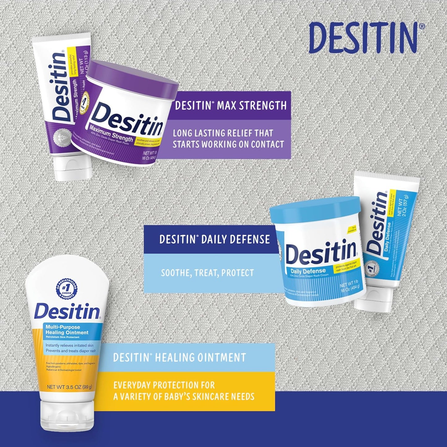 Desitin Maximum Strength Baby Diaper Rash Cream, 40% Zinc Oxide, Hypoallergenic No Added Parabens &