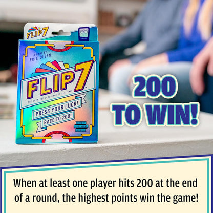 USAOPOLY Flip 7, The Ultimate Blend of Press Your Luck & Strategy, Fast-Paced Addictive Card Game,Quick to Learn & Easy to