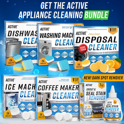 Dishwasher Cleaner And Deodorizer Tablets - 24 Pack Deep Cleaning Descaler Pods for Dish Washer Machine, Heavy Duty, Septic