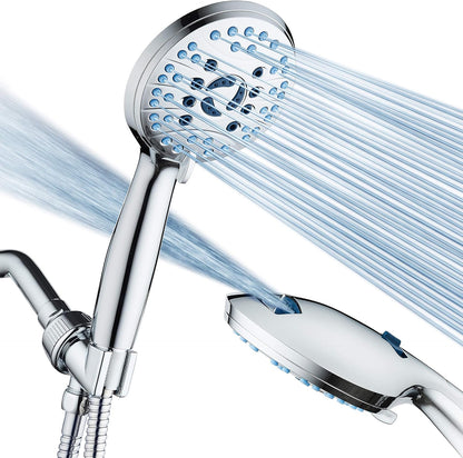AquaCare High Pressure 8-mode Handheld Shower Head - Anti-clog Nozzles, Built-in Power Wash to Clean Tub, Tile &