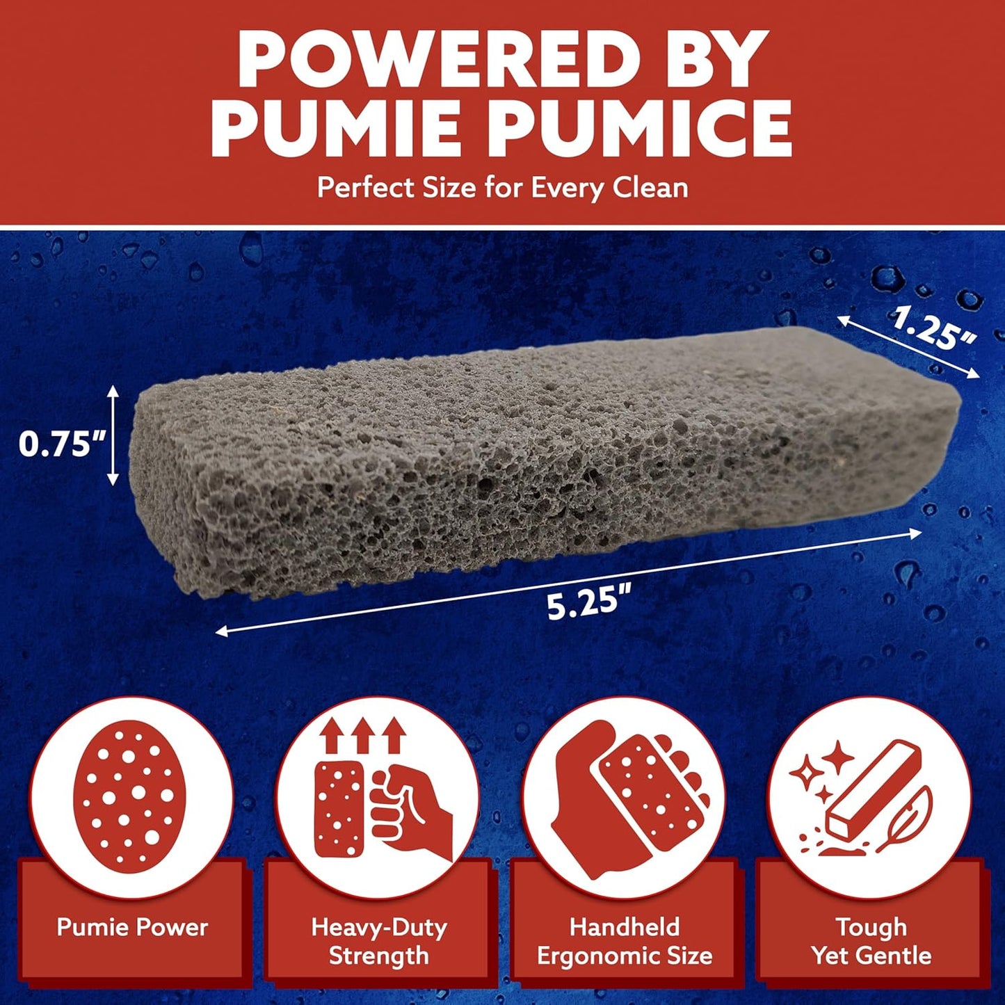 PUMIE Scouring Stick 2 Pack, Toilet Bowl Ring Remover, Heavy Duty Extra Strong Pumice Cleaning Bar, Pumice Stone for Cleaning Toilet