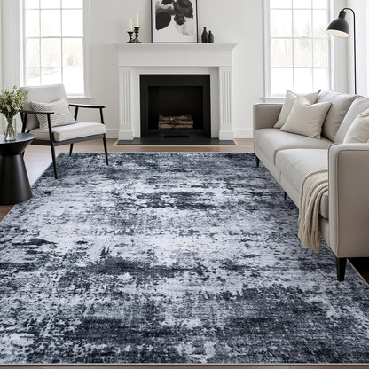 5x7 Area Rug Living Room Rug: Washable Modern Abstract Soft Thin Rug Indoor Floor No Slip Stain Resistant Carpet for Bedroom Dining Room Farmhouse