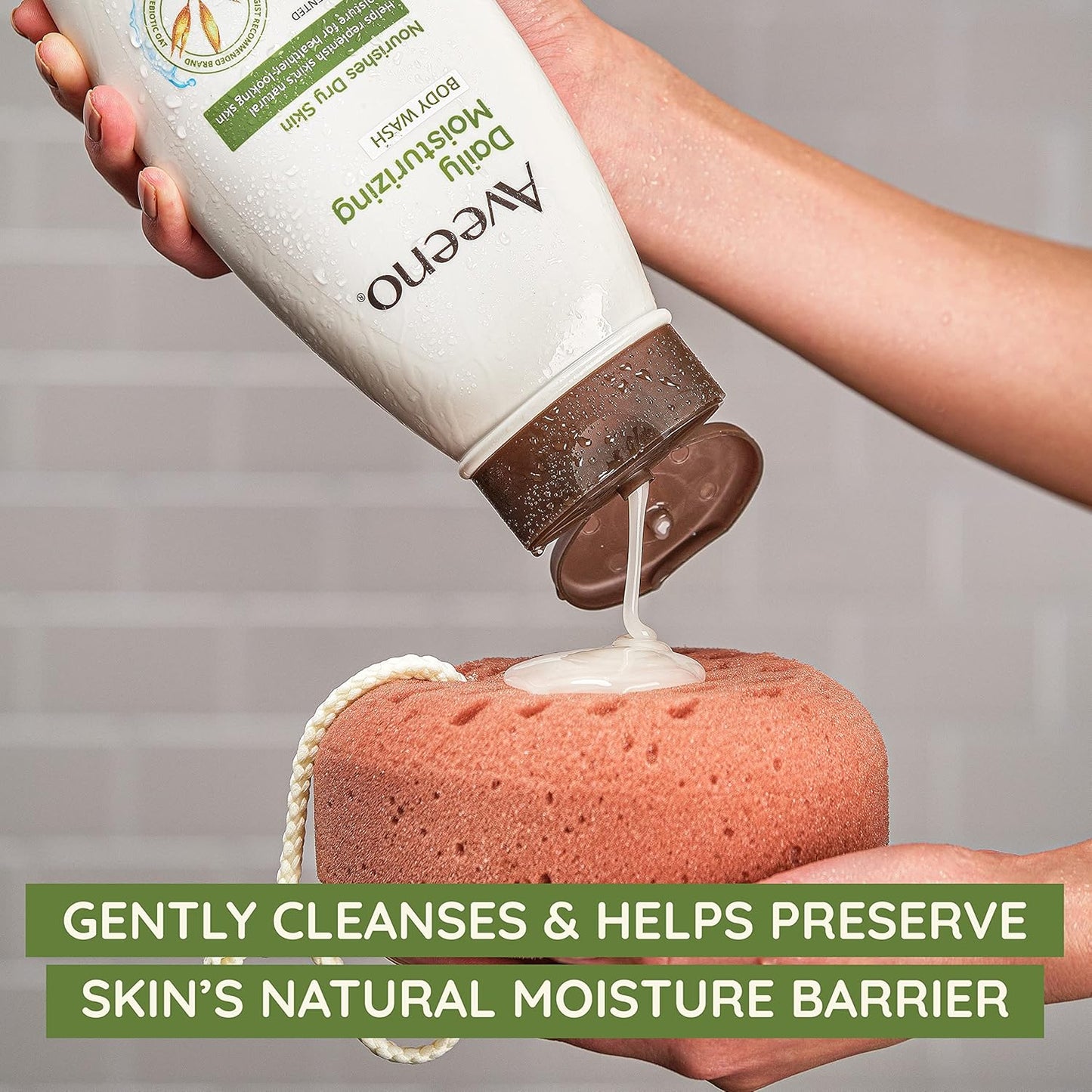 Aveeno Daily Moisturizing Body Wash Cleanser & Shaving Gel for Men & Women, Clean-Rinsing for Softer & Smoother Skin, Gentle & Lightly