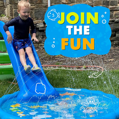 SplashEZ 3-in-1 Splash Pad, Sprinkler for Kids & Baby Pool for Learning Toddler Sprinkler