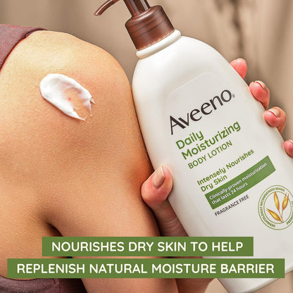 Aveeno Daily Moisturizing Body Lotion, Body Lotion for Dry Skin with Prebiotic Oat, Paraben Free, Fragrance Free
