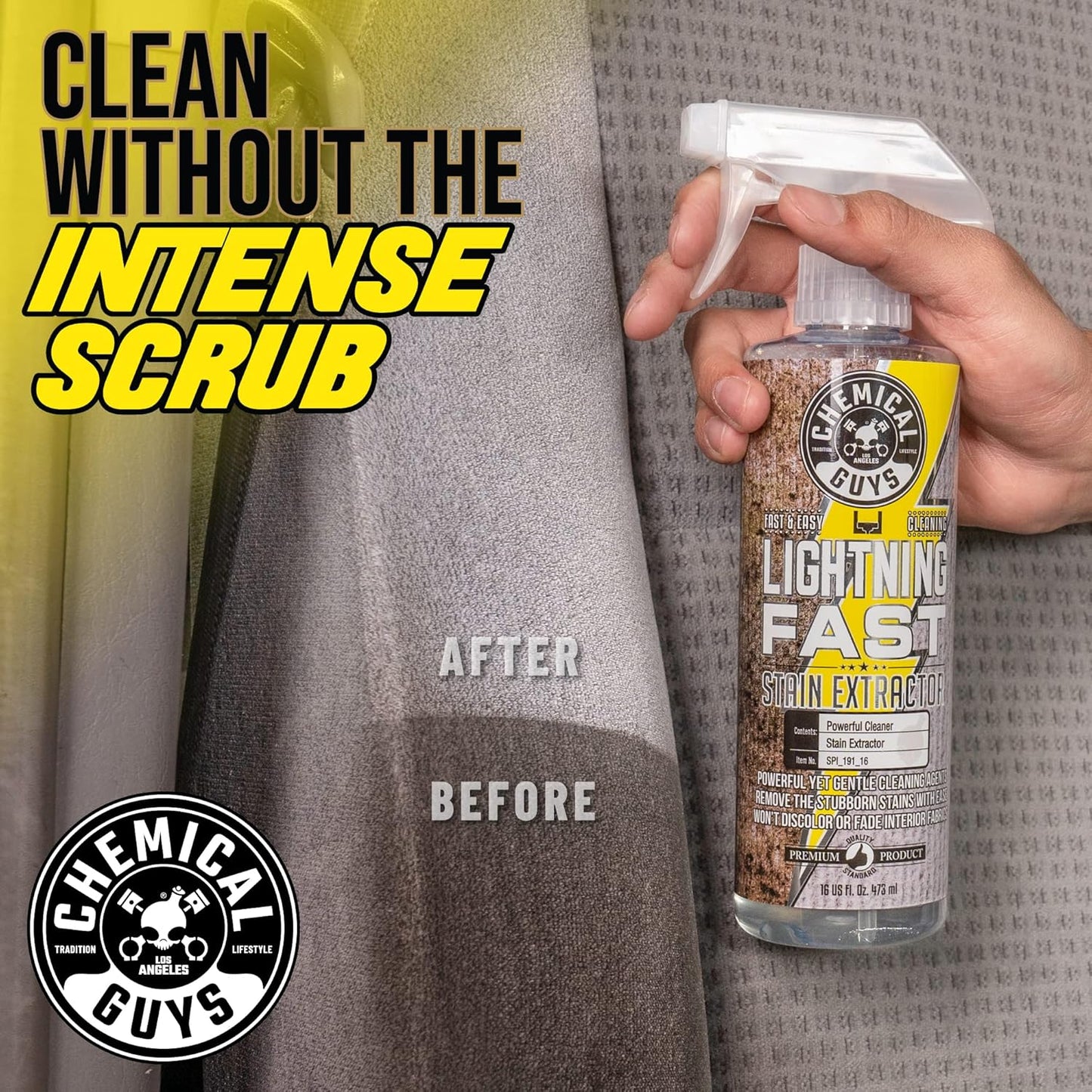 Chemical Guys Lightning Fast Carpet and Upholstery Stain Extractor - Chemical Guys Carpet Cleaner, Great for Fabric, Upholstery, Cars, Home