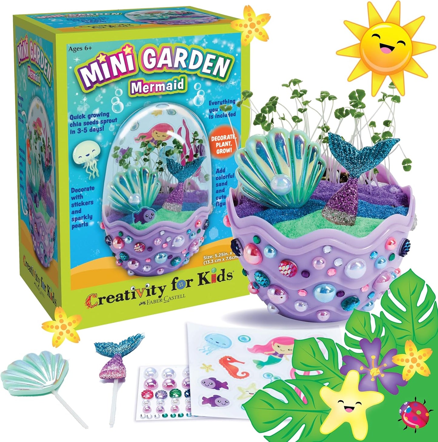 Creativity for Kids Mini Garden: Mermaid Terrarium Kit - Mermaid Gifts for Girls, Crafts and Toys, Stocking Stuffers for Kids (Ages 6+)