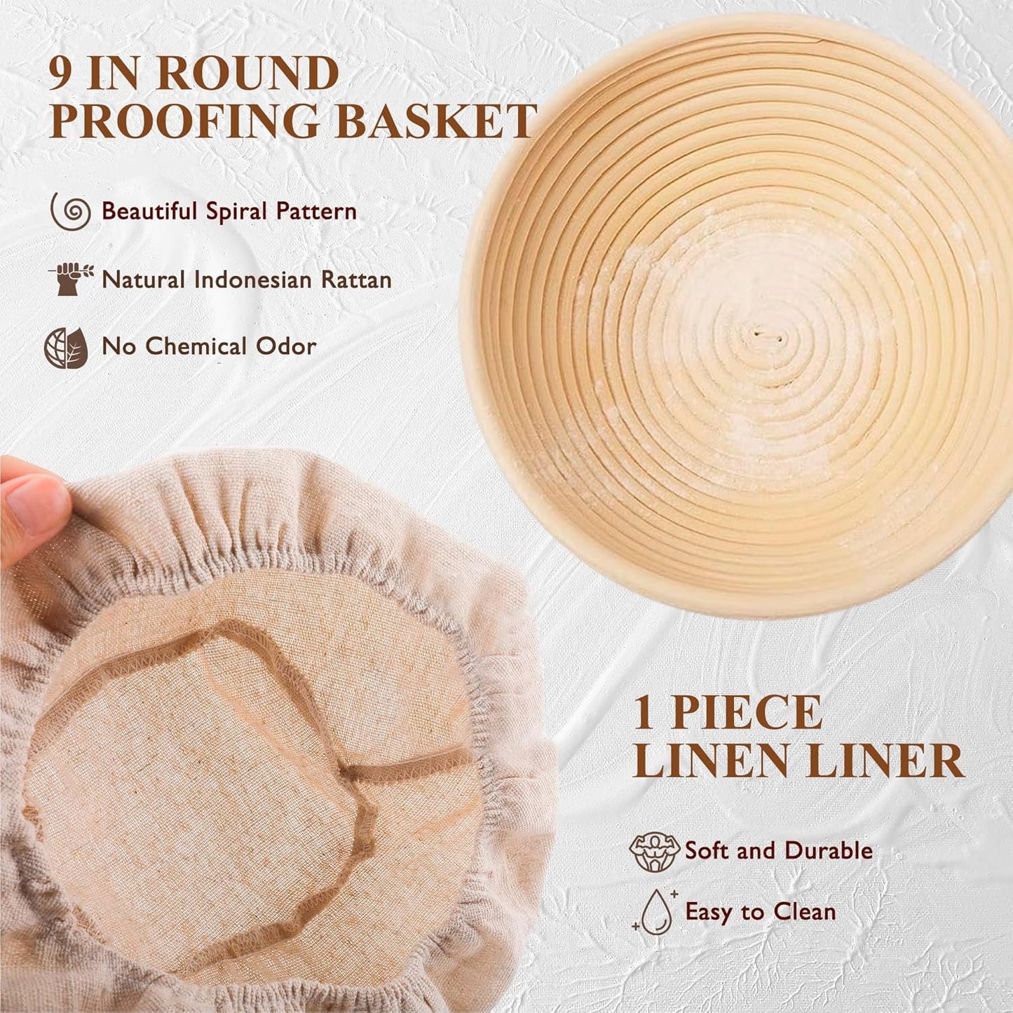 Complete Sourdough Starter Kit, Banneton Bread Proofing Basket with Glass Sourdough Starter Jar, Sourdough Bread Baking