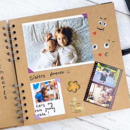 Bstorify Scrapbook Album 60 Pages (8 x 8 Inch) Brown Thick 200gsm Kraft Paper, Photo Album