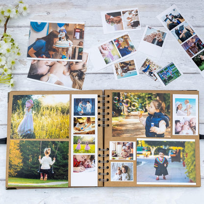 Bstorify Scrapbook Album 60 Pages (8 x 8 Inch) Brown Thick 200gsm Kraft Paper, Photo Album