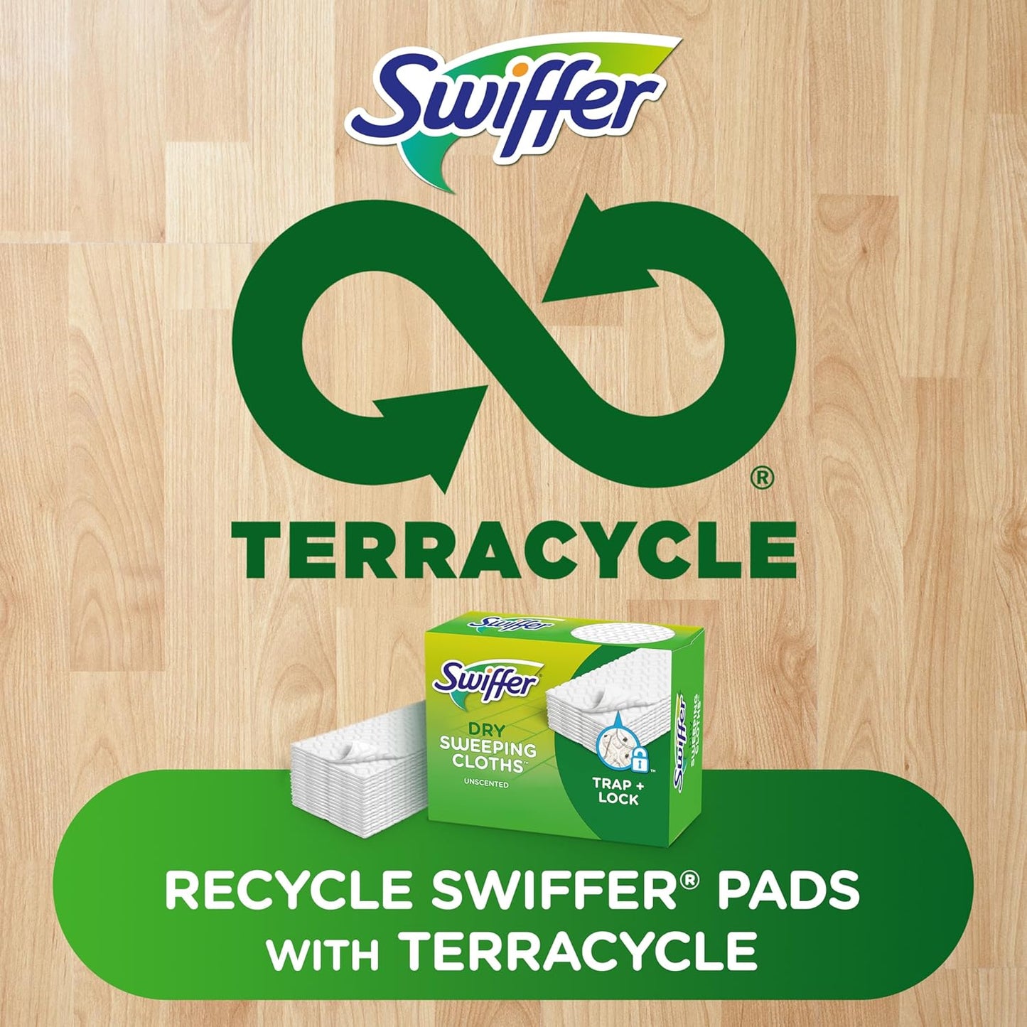 Swiffer Sweep + Mop, Dry Pads Refill, Floor Cleaner for Dirt, Dust, Hair, Cleaning Cloths for Mopping Home, Bathroom, Kitchen, Dust Mop, Floor