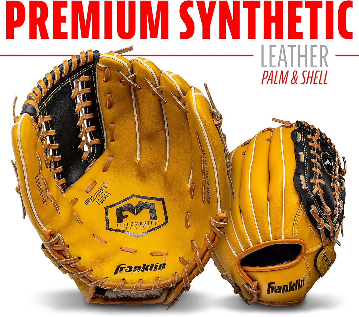 Franklin Sports Field Master Baseball + Softball Glove - Field Master Adult + Youth Baseball + Softball Mitt - Men's + Women's Gloves - Right Hand