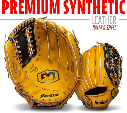Franklin Sports Field Master Baseball + Softball Glove - Field Master Adult + Youth Baseball + Softball Mitt - Men's + Women's Gloves - Right Hand