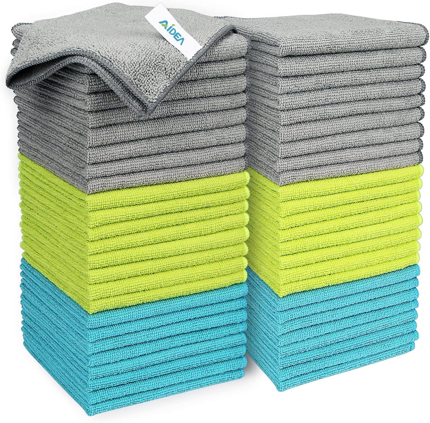 AIDEA Microfiber Cleaning Cloth-50PK, Soft Microfiber Towels for Cars, Absorbent Cleaning Rags, Lint-Free Streak-Free Wash Cloths for House