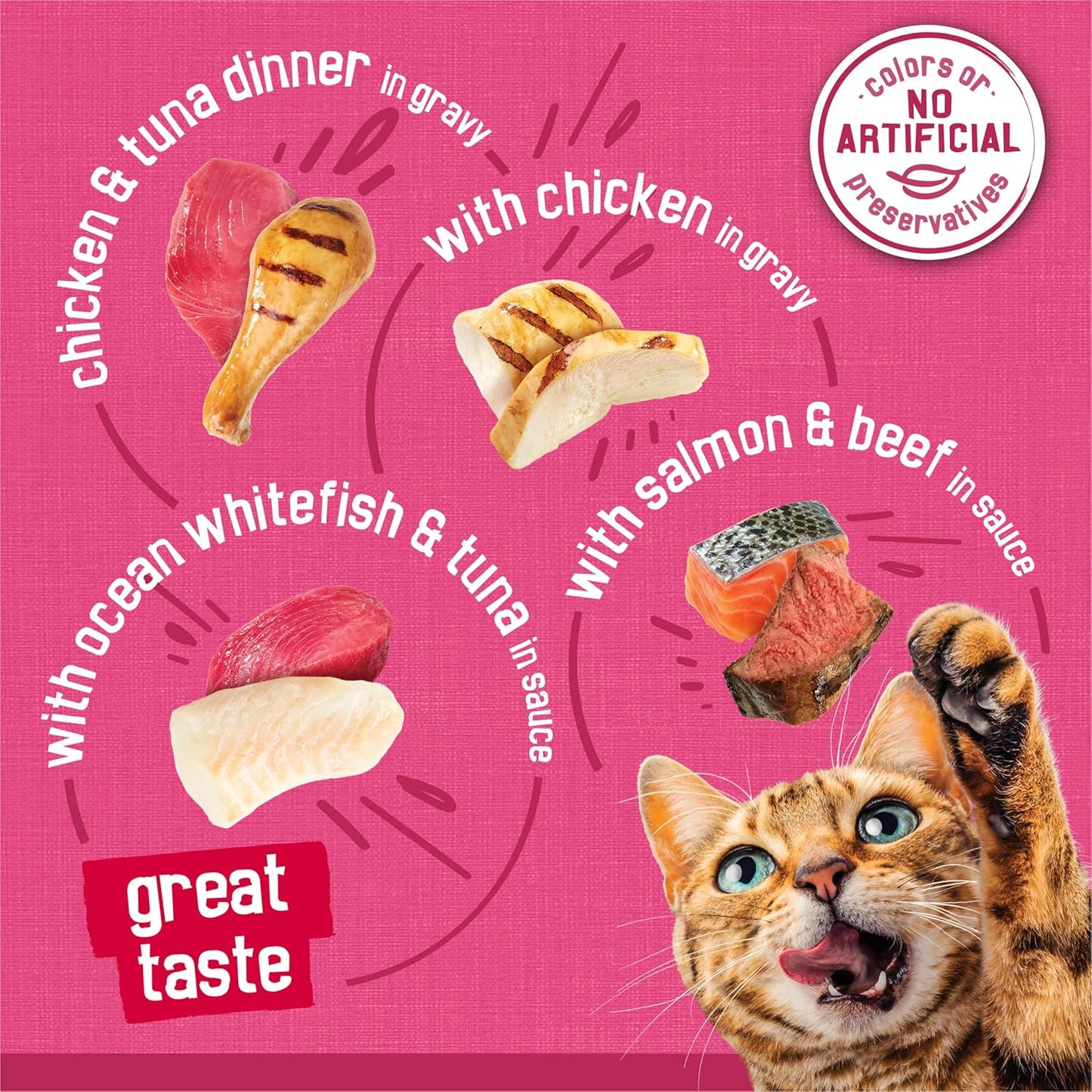 Purina Friskies Gravy Wet Cat Food Variety Pack, Surfin and Turfin Prime Filets Favorites - (Pack of 40) 5.5 oz. Cans