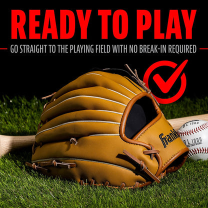 Franklin Sports Field Master Baseball + Softball Glove - Field Master Adult + Youth Baseball + Softball Mitt - Men's + Women's Gloves - Right Hand
