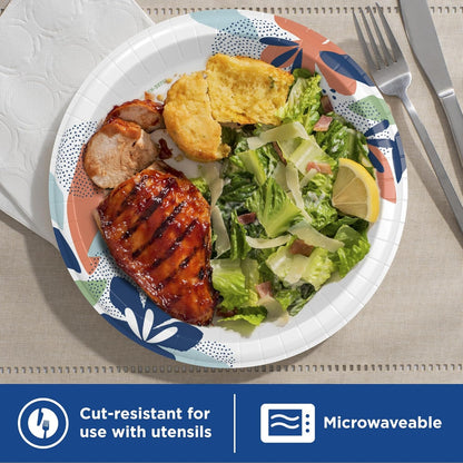Dixie Large Paper Plates, 10 Inch, 150 Count, 2X Stronger*, Microwave-Safe, Soak-Proof, Cut Resistant, Disposable Plates For Everyday