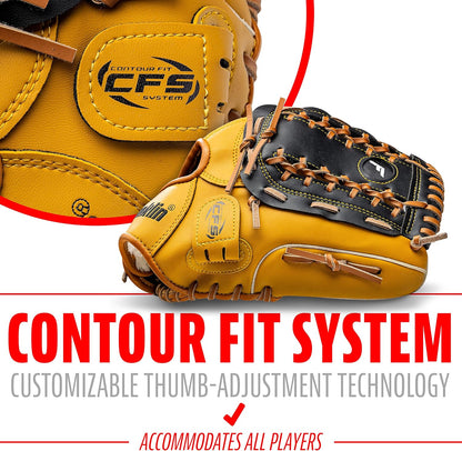 Franklin Sports Field Master Baseball + Softball Glove - Field Master Adult + Youth Baseball + Softball Mitt - Men's + Women's Gloves - Right Hand