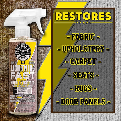Chemical Guys Lightning Fast Carpet and Upholstery Stain Extractor - Chemical Guys Carpet Cleaner, Great for Fabric, Upholstery, Cars, Home