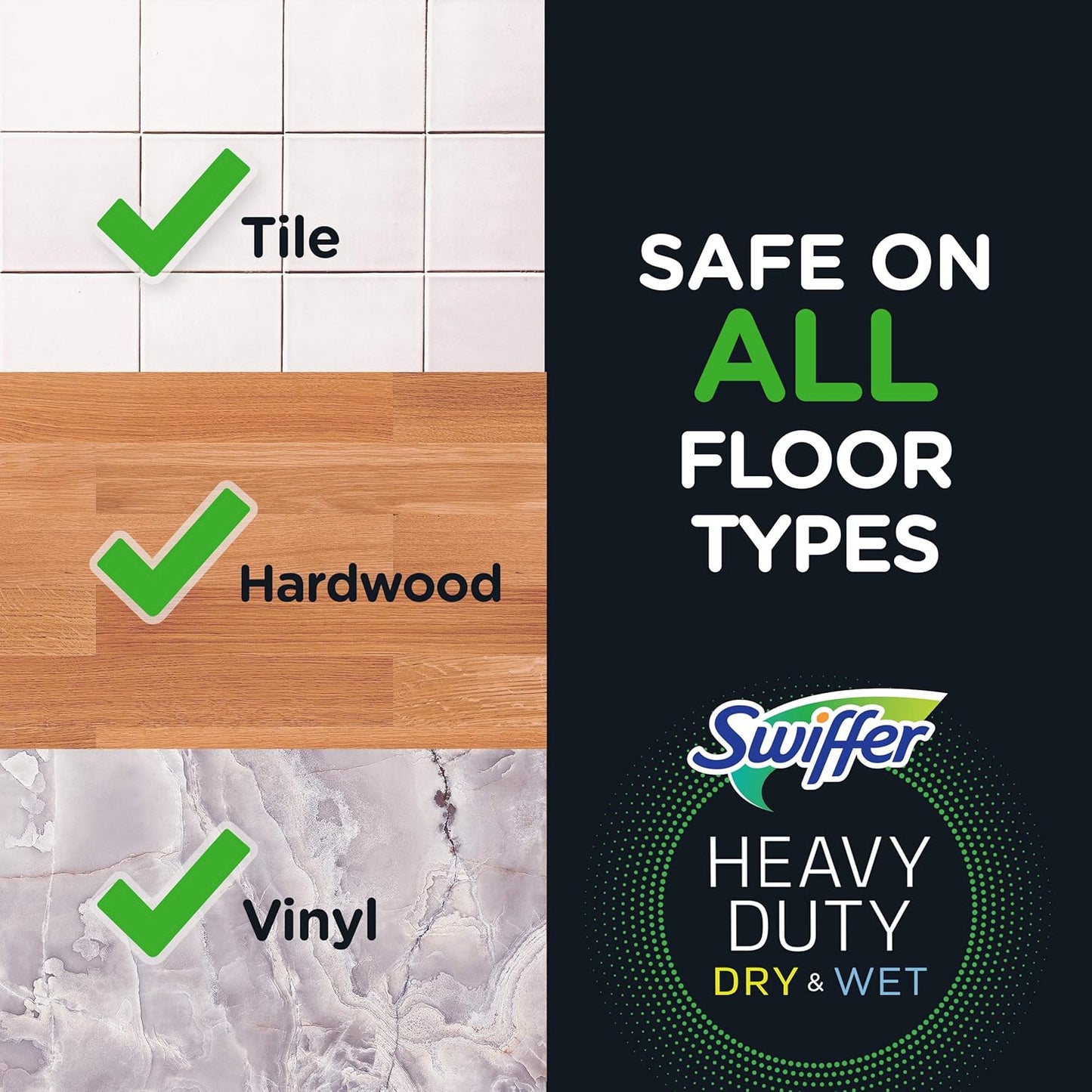 Sweep + Mop, Dry Pads Refill, Floor Cleaner for Dirt, Dust, Hair, Cleaning Cloths for Mopping Home, Bathroom