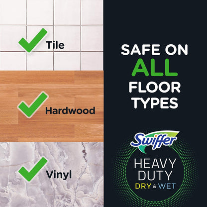 Sweep + Mop, Dry Pads Refill, Floor Cleaner for Dirt, Dust, Hair, Cleaning Cloths for Mopping Home, Bathroom