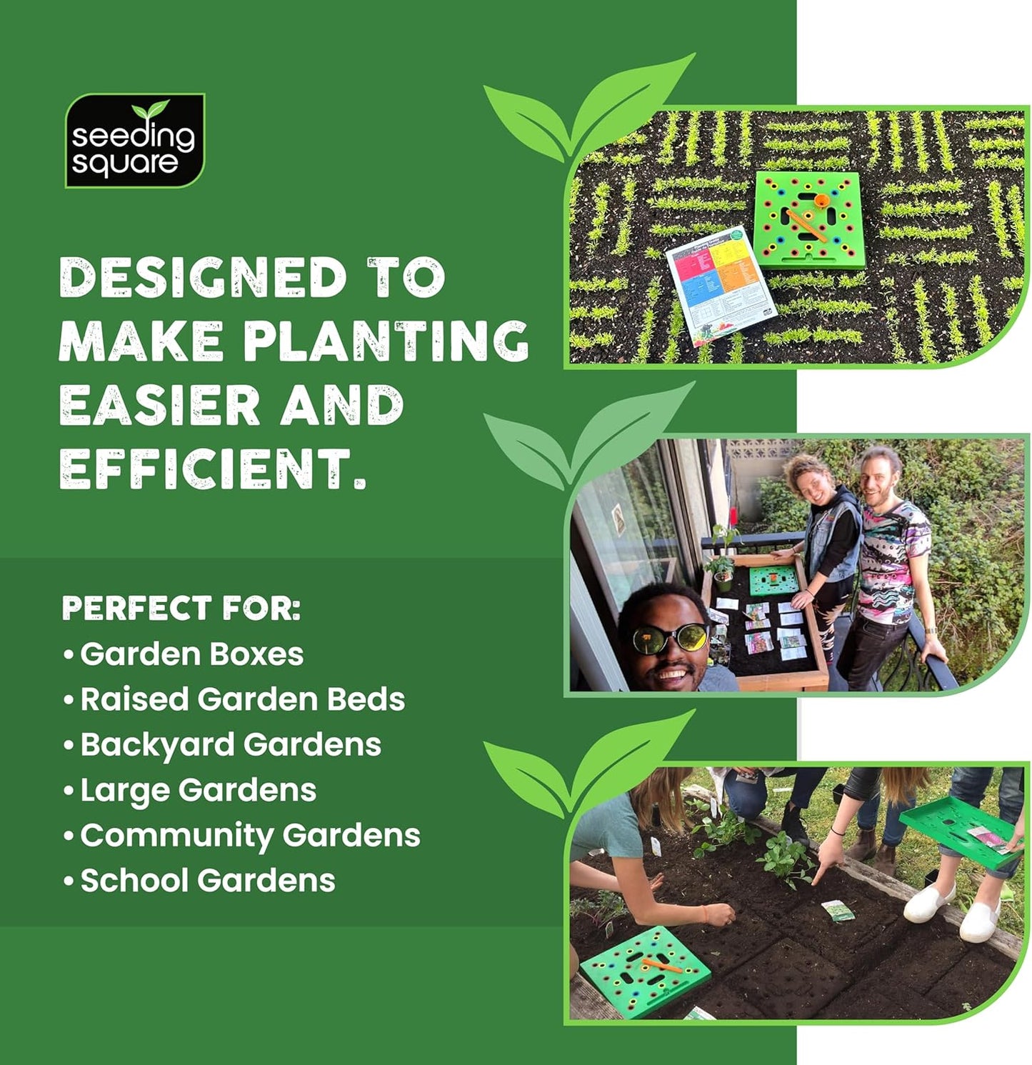 Seeding Square - Patented Seed and Seedling Spacer Tool for Bigger