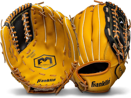 Franklin Sports Field Master Baseball + Softball Glove - Field Master Adult + Youth Baseball + Softball Mitt - Men's + Women's Gloves - Right Hand