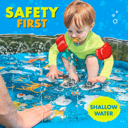SplashEZ 3-in-1 Splash Pad, Sprinkler for Kids & Baby Pool for Learning Toddler Sprinkler