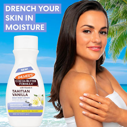 Palmer's Cocoa Butter Formula Tahitian Vanilla Body Lotion, 8.5 Oz, Daily Moisturizing Lotion for Dry Skin with Shea Butter & Vitamin