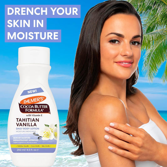 Palmer's Cocoa Butter Formula Tahitian Vanilla Body Lotion, 8.5 Oz, Daily Moisturizing Lotion for Dry Skin with Shea Butter & Vitamin