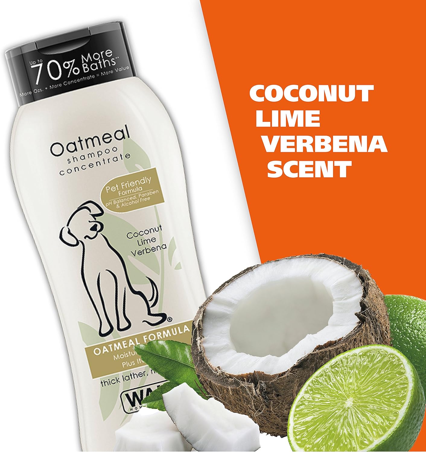 Wahl USA Dry Skin & Itch Relief Pet Shampoo for Dogs Oatmeal Formula with Coconut Lime Verbena Scent & Pet Friendly Formula, 24 Oz - Model 820004A