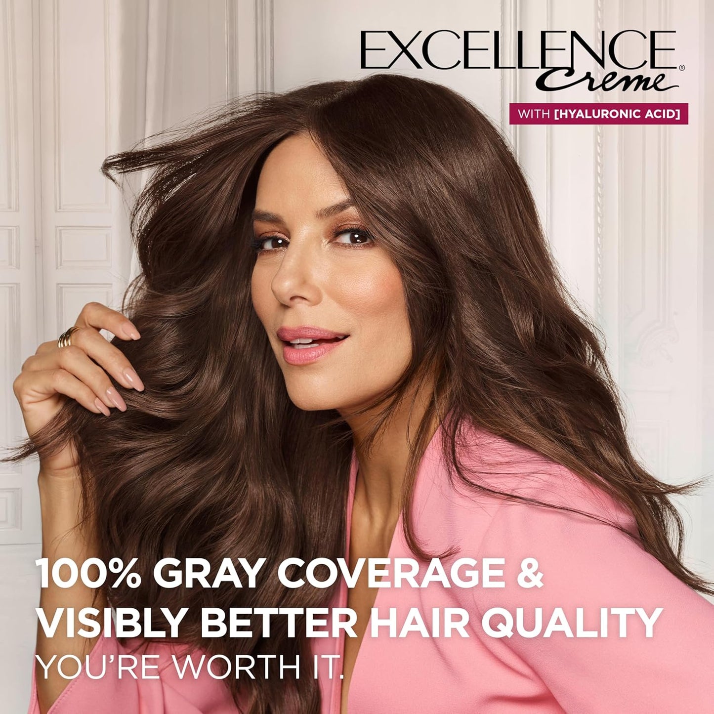 L'Oreal Paris Excellence Crme Permanent Hair Dye, Triple Care Hair Color with Hyaluronic Acid for 100% Gray Coverage, 5 Medium