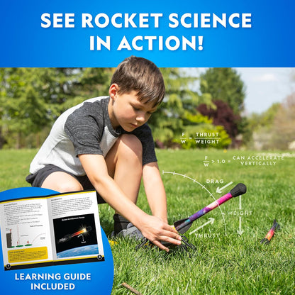 NATIONAL GEOGRAPHIC Air Rocket Toy Ultimate LED Rocket Launcher for Kids, Jump and Launch The Light Up, Air