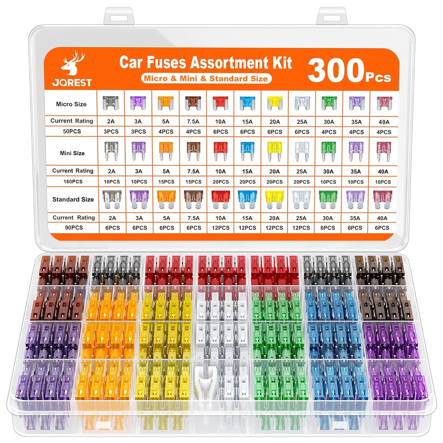 JOREST 300Pcs Car Fuse Assortment
