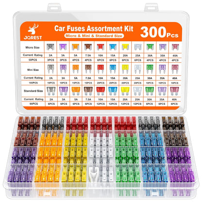 JOREST 300Pcs Car Fuse Assortment