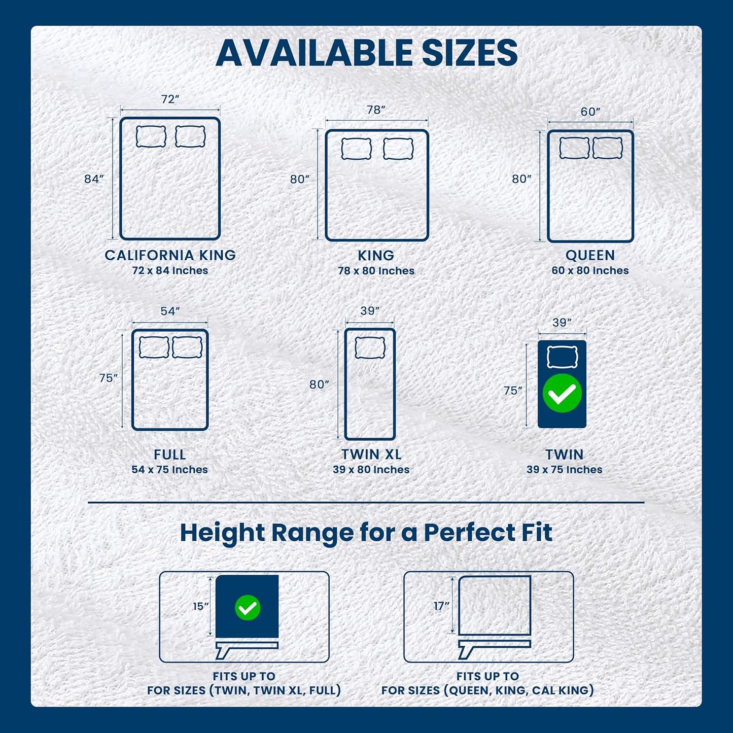 Twin Size Mattress Protector Waterproof, Premium 200 GSM Terry Mattress Cover, Soft & Breathable Bed