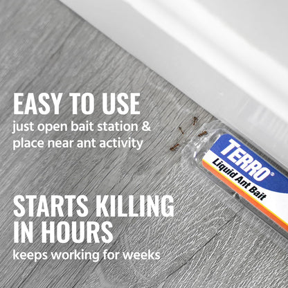 TERRO Ant Killer Bait Stations T300B - Liquid Bait to Eliminate Ants - Bait System - 12 Count Stations for Effective Indoor Ant Control